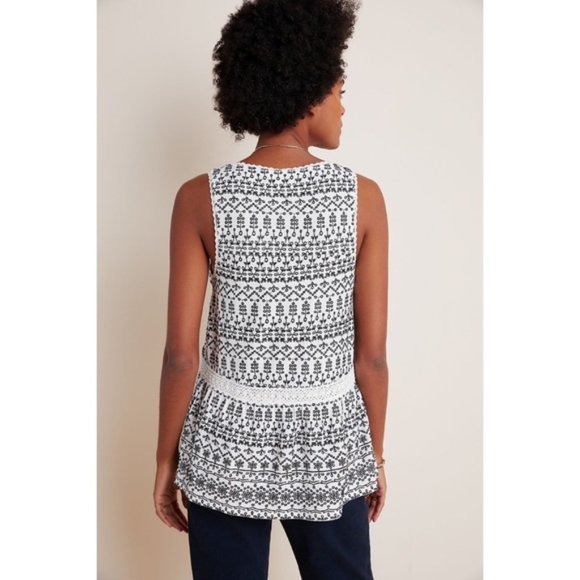 Anthropologie | NWT Cammie Embroidered Peplum Top - Picture 3 of 16